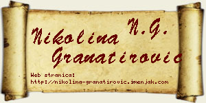 Nikolina Granatirović vizit kartica